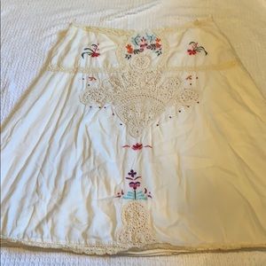 Free People white embroidered Skirt